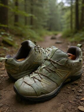 Merrell Brindle Hiking Shoes Womens 8 Vibram Sole Trail Outdoor Green Lace Up